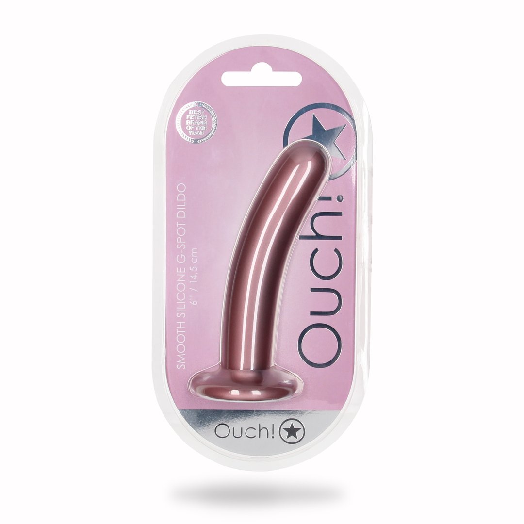 14,5 cm Gladde Silicone G - spot Dildo met Krachtige Zuignap en Metallic Kleur - EroticToyzSiliconen Dildo'sOuch! by Shots