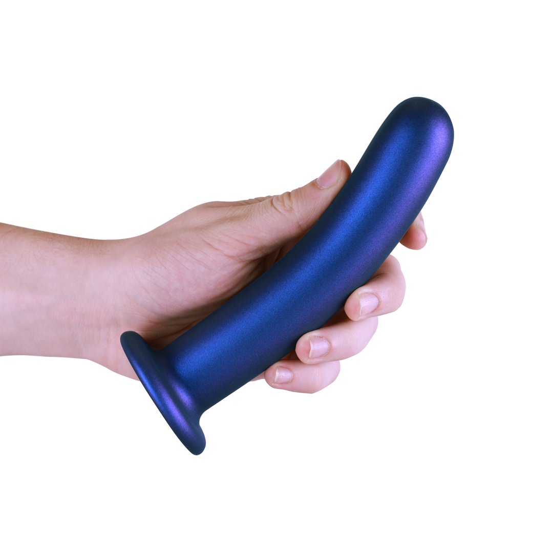 17 cm Gladde Silicone G - spot Dildo met Suction Cup en Luxe Metallic Kleur - EroticToyzSiliconen Dildo'sOuch! by Shots