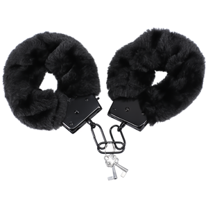 Zachte Fluffy Handboeien Metalen - Zwart