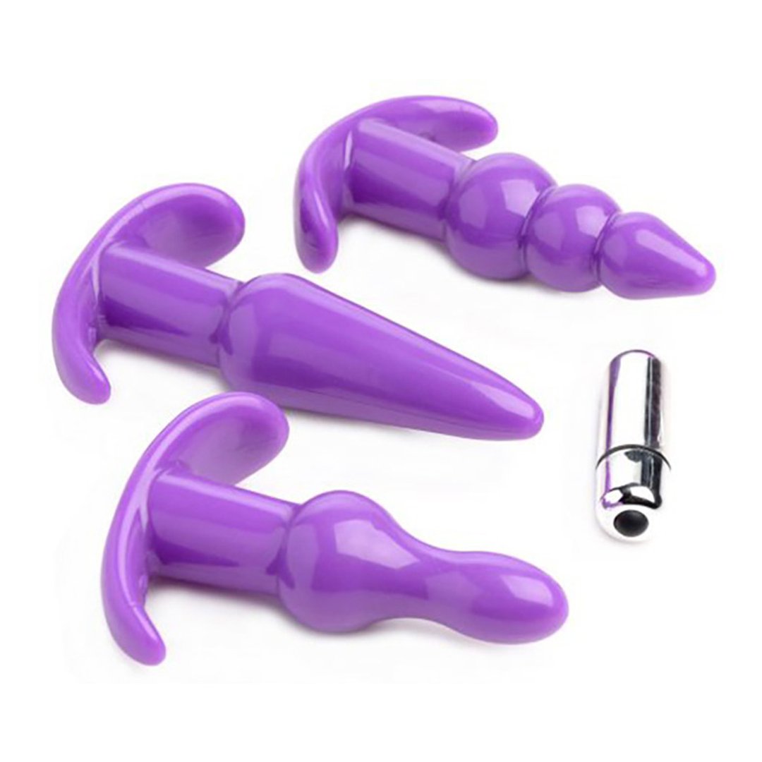 4 Piece Vibrating Butt Plug Set - EroticToyzProducten,Toys,Anaal Toys,Buttplugs Anale Dildo's,Buttplugs Anale Dildo's Vibrerend,,GeslachtsneutraalXR Brands