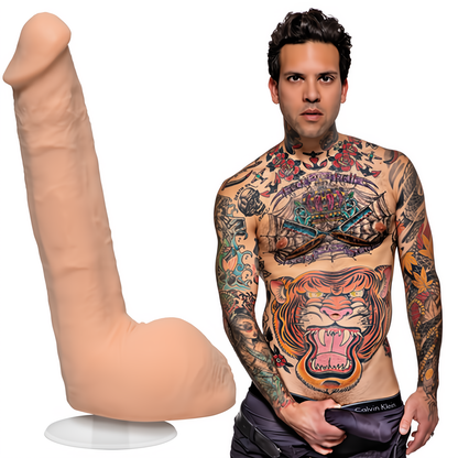 Realistische Dildo Met Knijpplaat - 22 cm