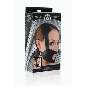 Master Series Dildo Face Harness - Verstelbaar en Compatibel met 3,8-6,4 cm Dildo's - Zwart