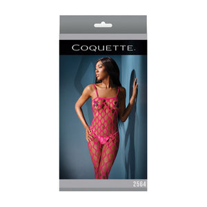 Allure Verleidelijke Open Net Crotchless Bodystocking - One Size - Roze - EroticToyzBodystockingsCoquette