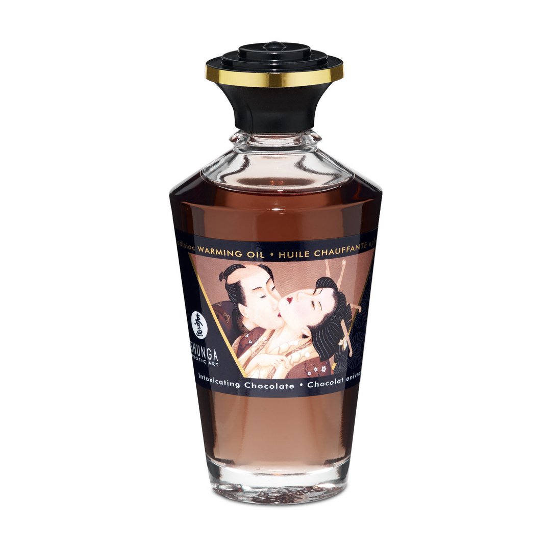 'Aphrodisia Eetbare Olie Chocolade 100 ml - Verwarmend Effect' - EroticToyzStimulerende Lotions en GelsShunga