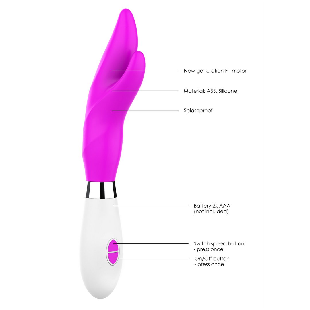 Athos - Vibrator with Clitoris Stimulation - EroticToyzProducten,Toys,Vibrators,Clitoris Stimulator,Tip Vibrator,Rabbit Vibrators,,VrouwelijkLuminous by Shots