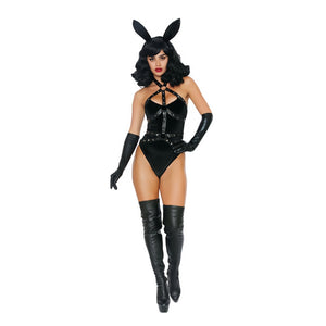 Bad Girl Bunny Kostuum - Zwart - 3 - Delige Set - EroticToyzKostuumsDreamgirl