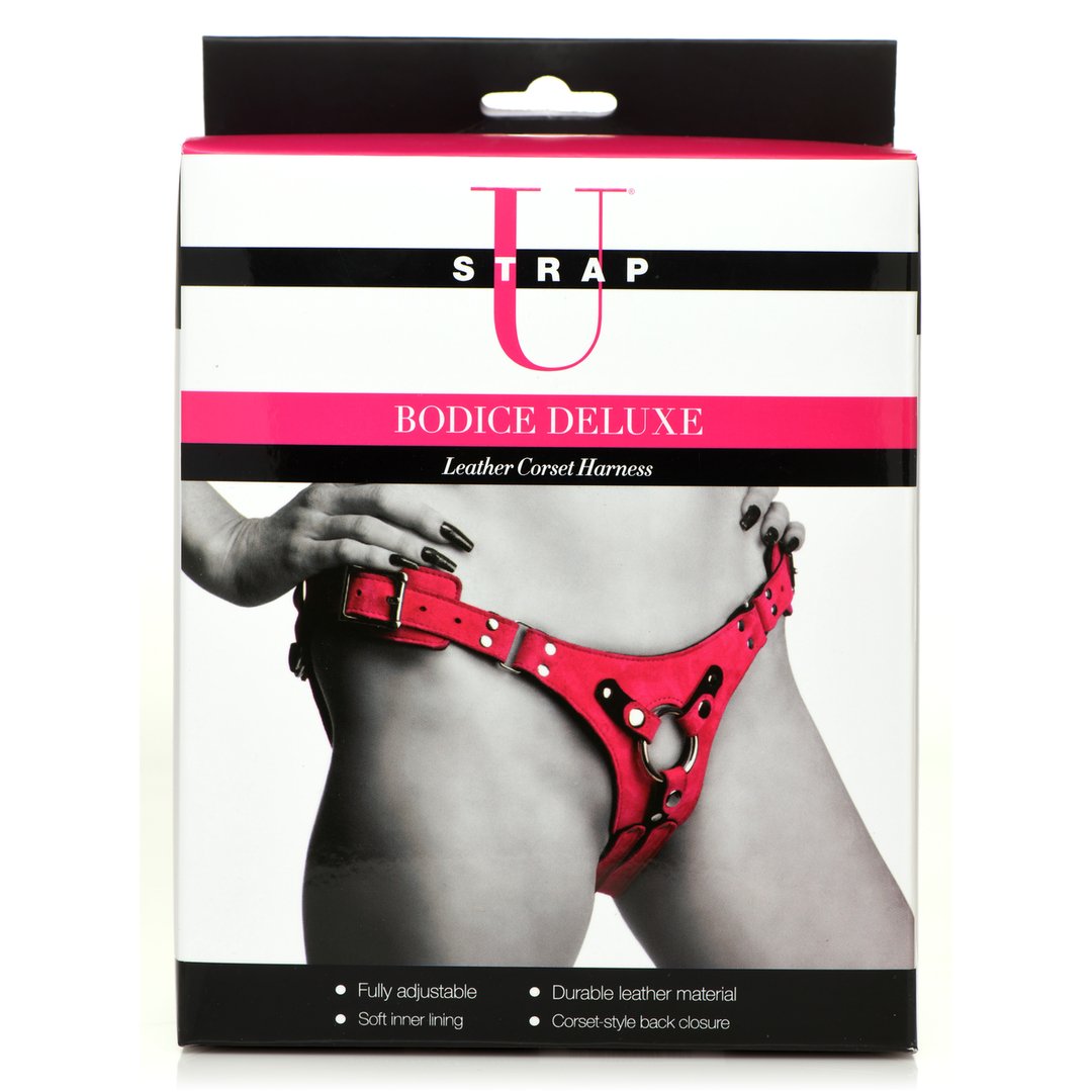 Bodice Deluxe - Leather Corset Harness - Purple - EroticToyzProducten,Toys,Toys voor Koppels,Voorbinddildo's,Nieuwe Producten,,GeslachtsneutraalXR Brands