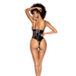 Bodysuit - Vinyl Met Visnetdetails en Verstelbare Riemen - Zwart - Pleasureplay Bodysuits TeddiesMapalé