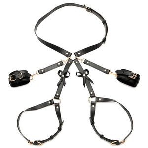 Bondage Harnas met Strikken XL/2XL - Zwart & Goud - EroticToyzRestraintsXR Brands