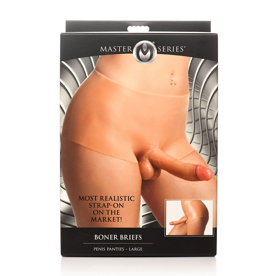 'Boner Briefs Siliconen Dildo Slip - Large - Licht' - EroticToyzVoorbinddildo'sXR Brands