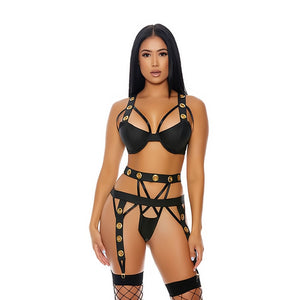 BoxSexy Caged Babe Lingerie Set XL - Zwart - EroticToyz3 - Delige SetForplay