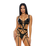 BoxSexy Cheetah Faux Leren Bustier Set - Large - EroticToyz3 - Delige SetForplay