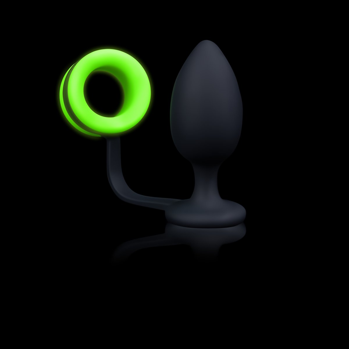 Butt Plug with Cockring - Glow in the Dark - EroticToyzProducten,Toys,Anaal Toys,Buttplugs Anale Dildo's,Buttplugs Anale Dildo's Niet Vibrerend,,GeslachtsneutraalOuch! by Shots