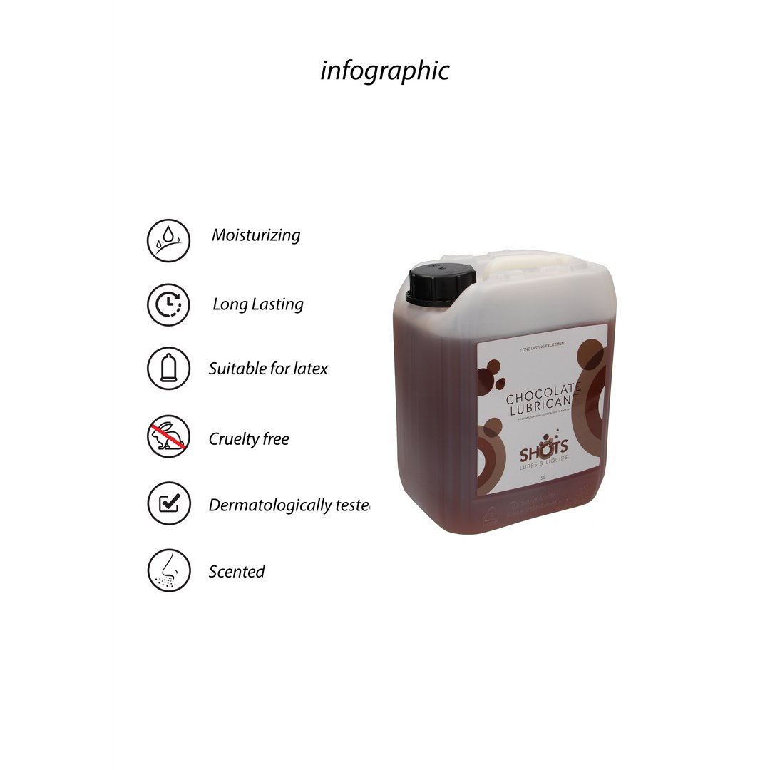 Chocolade Glijmiddel 5 Liter - Op Waterbasis - EroticToyzKissableShots Lubes Liquids by Shots