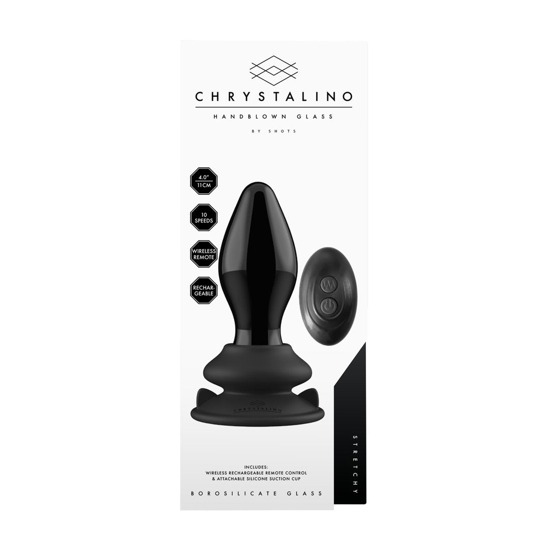 Chrystalino - Glazen Vibrator met Zuignap en Afstandsbediening - EroticToyzGlazen VibratorsChrystalino by Shots