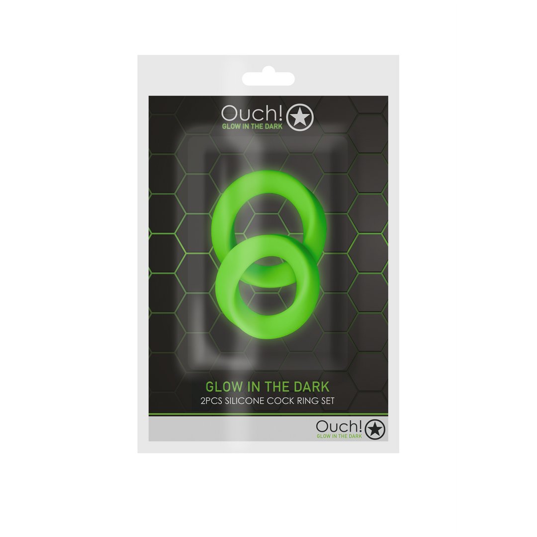 Cockring Set - Glow in the Dark - 2 Pieces - EroticToyzProducten,Toys,Toys voor Mannen,Cockringen,,MannelijkOuch! by Shots