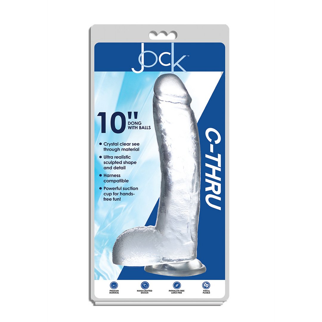 Curve Toys Realistische Dildo met Ballen 25,5 cm - Transparant - EroticToyzRealistische Dildo'sCurve Toys