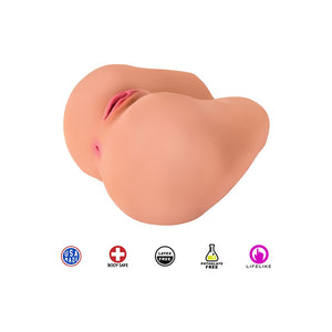 Curve Toys Vibrating Butt Masturbator - Realistische Sensaties - Beige - EroticToyzVibrerende MasturbatorCurve Toys