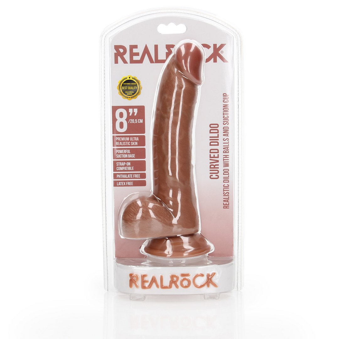 Curved Realistic Dildo with Balls and Suction Cup - 20,5 cm - EroticToyzProducten,Toys,Dildos,Realistische Dildo's,,GeslachtsneutraalRealRock by Shots