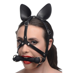 Dark Horse Pony Head Harness with Silicone Bit - EroticToyzFetish MaskerXR Brands