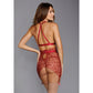 Delicate Floral Embroidery Three Piece Set - XL - Red - EroticToyzProducten,Lingerie,Lingerie voor Haar,3 - Delige Set,,VrouwelijkDreamgirl