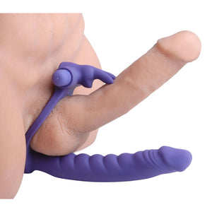 'Double Delight Rabbit Vibrator Cock Ring – 16,5 cm – Zwart' - EroticToyzRabbit VibratorsXR Brands