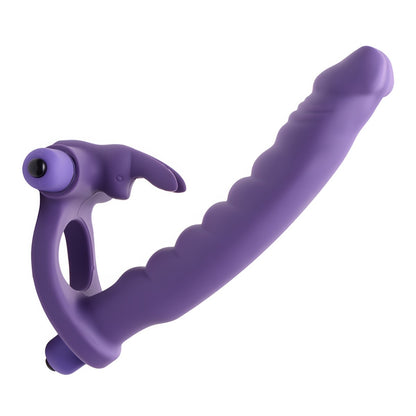 'Double Delight Rabbit Vibrator Cock Ring – 16,5 cm – Zwart' - EroticToyzRabbit VibratorsXR Brands