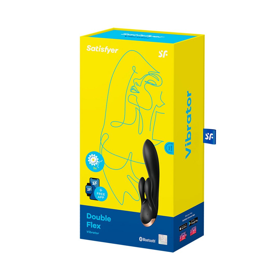 Double Flex - Rabbit Vibrator - EroticToyzProducten,Toys,Vibrators,Rabbit Vibrators,,GeslachtsneutraalSatisfyer