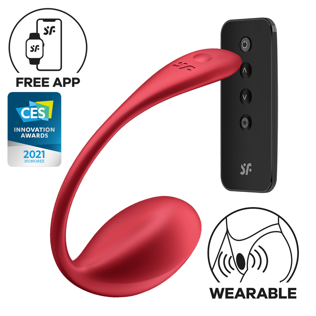 Draagbare Vibrator Voor Koppels - Rood - Pleasureplay Producten,Toys voor Koppels,Duo - Vibrators,Duo - Vibrators,Nieuwe Producten,,VrouwelijkSatisfyer