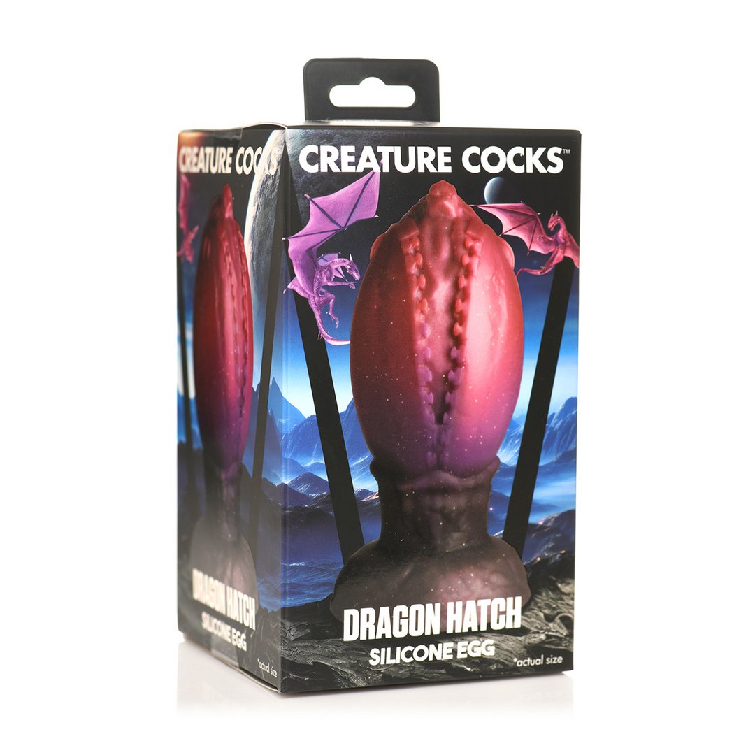 Dragon Hatch Fantasy Ei van Siliconen - Groot - Rood/Bruin - EroticToyzButtplugs Anale Dildo's Niet VibrerendXR Brands