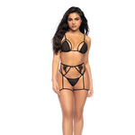 Driedelige Lingerieset met Verstelbare Riemen - L/XL - Zwart - EroticToyz3 - Delige SetMapalé