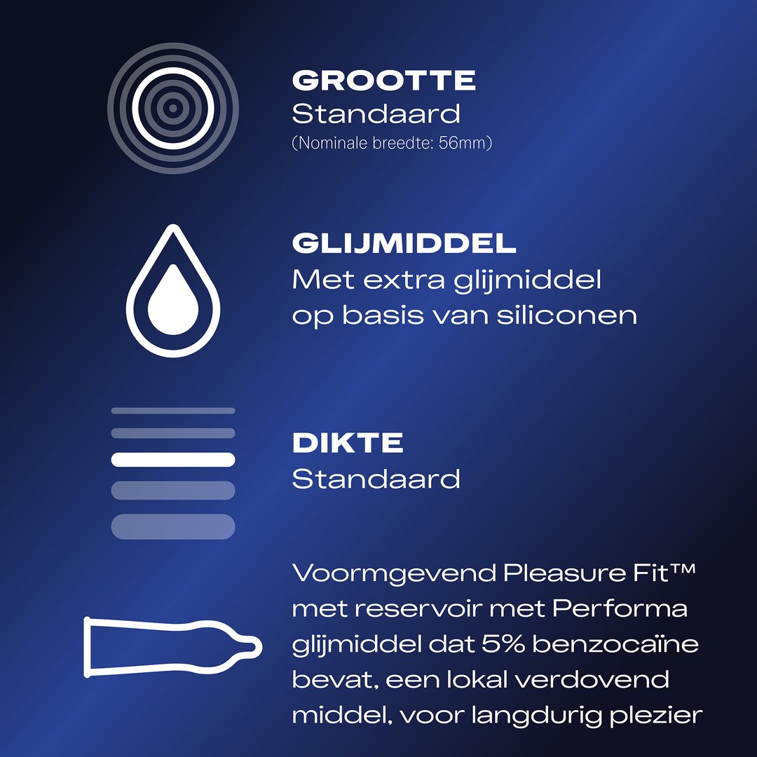 Durex Performa Condooms 10 Stuks - Vertraagd Plezier - EroticToyzCondooms voor MannenDurex