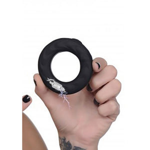 'EStim Pro Silicone Cockring Vibrerend + Afstandsbediening - Zwart' - EroticToyzCockringenXR Brands