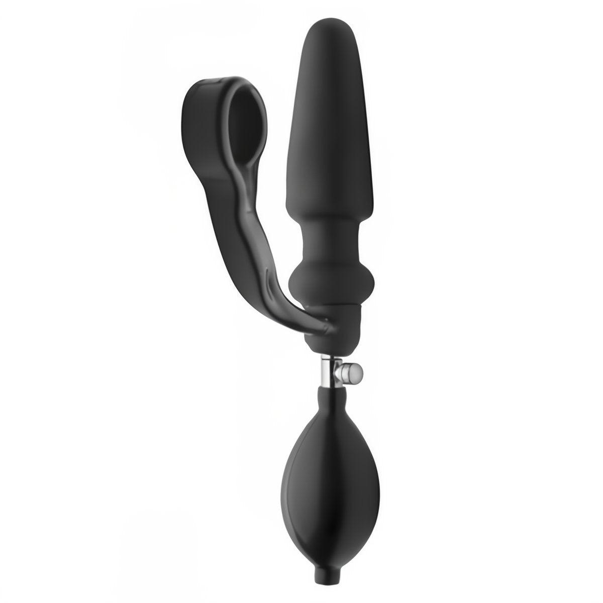 Expander Inflatable Butt Plug met Cockring - Zwart - EroticToyzOpblaasbaarXR Brands