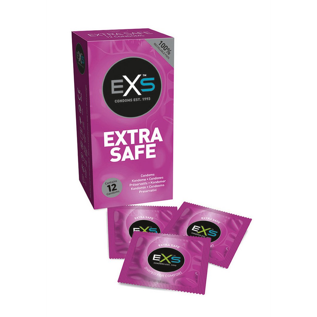 EXS Extra Safe - Condoms - 12 Pieces - EroticToyzProducten,Veilige Seks, Verzorging Hulp,Veilige Seks,Condooms voor Mannen,,MannelijkEXS