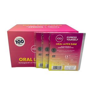 EXS Orale Dammen 100 Stuks - Natuurlijk Latex, Individueel Verpakt - EroticToyzDental DamsEXS