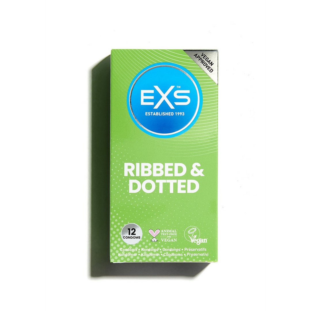 EXS Ribbed, Dotted and Flared - Condoms - 12 Pieces - EroticToyzProducten,Veilige Seks, Verzorging Hulp,Veilige Seks,Condooms voor Mannen,,MannelijkEXS