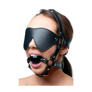 Eye Mask Harness with Ball Gag - EroticToyzProducten,Toys,Fetish,Gags,Maskers,Oogmasker,,GeslachtsneutraalXR Brands