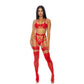 Forplay Lingerie Set XL - Met Strappy Details en Jarretelgordel - Zwart - EroticToyz3 - Delige SetForplay