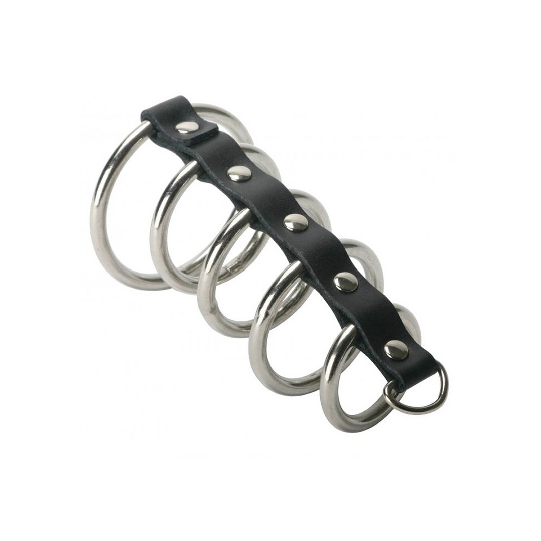 'Gates of Hell Cock Ring Set - 5 Ringen - Zwart' - EroticToyzPeniskooien en KuisheidsapparatenXR Brands