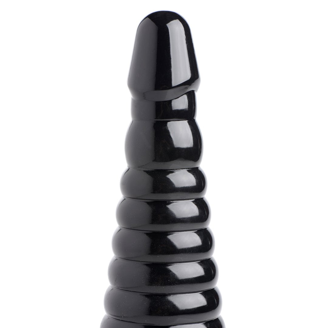 Giant Ribbed Anal Cone - Black - EroticToyzProducten,Toys,Anaal Toys,Buttplugs Anale Dildo's,Buttplugs Anale Dildo's Niet Vibrerend,,XR Brands