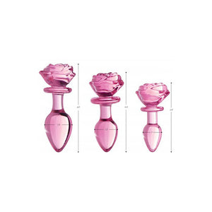 Glazen Buttplug - Roze Roos - Groot Formaat - EroticToyzProducten,Toys,Anaal Toys,Buttplugs Anale Dildo's,Buttplugs Anale Dildo's Niet Vibrerend,,GeslachtsneutraalXR Brands