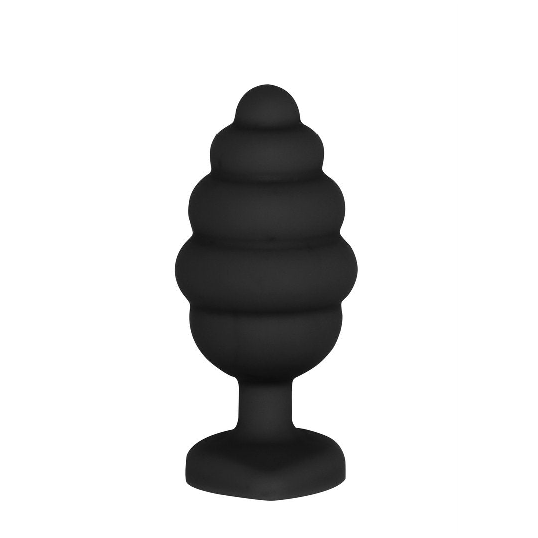 Grote Geribbelde Buttplug met Diamanten Hartje - Luxe Siliconen - EroticToyzProducten,Toys,Anaal Toys,Buttplugs Anale Dildo's,Buttplugs Anale Dildo's Niet Vibrerend,,Ouch! by Shots