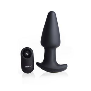 'Gyro R Gebogen Rimming Plug met 4 Snelheden en Afstandsbediening - Zwart' - EroticToyzButtplugs Anale Dildo's VibrerendXR Brands