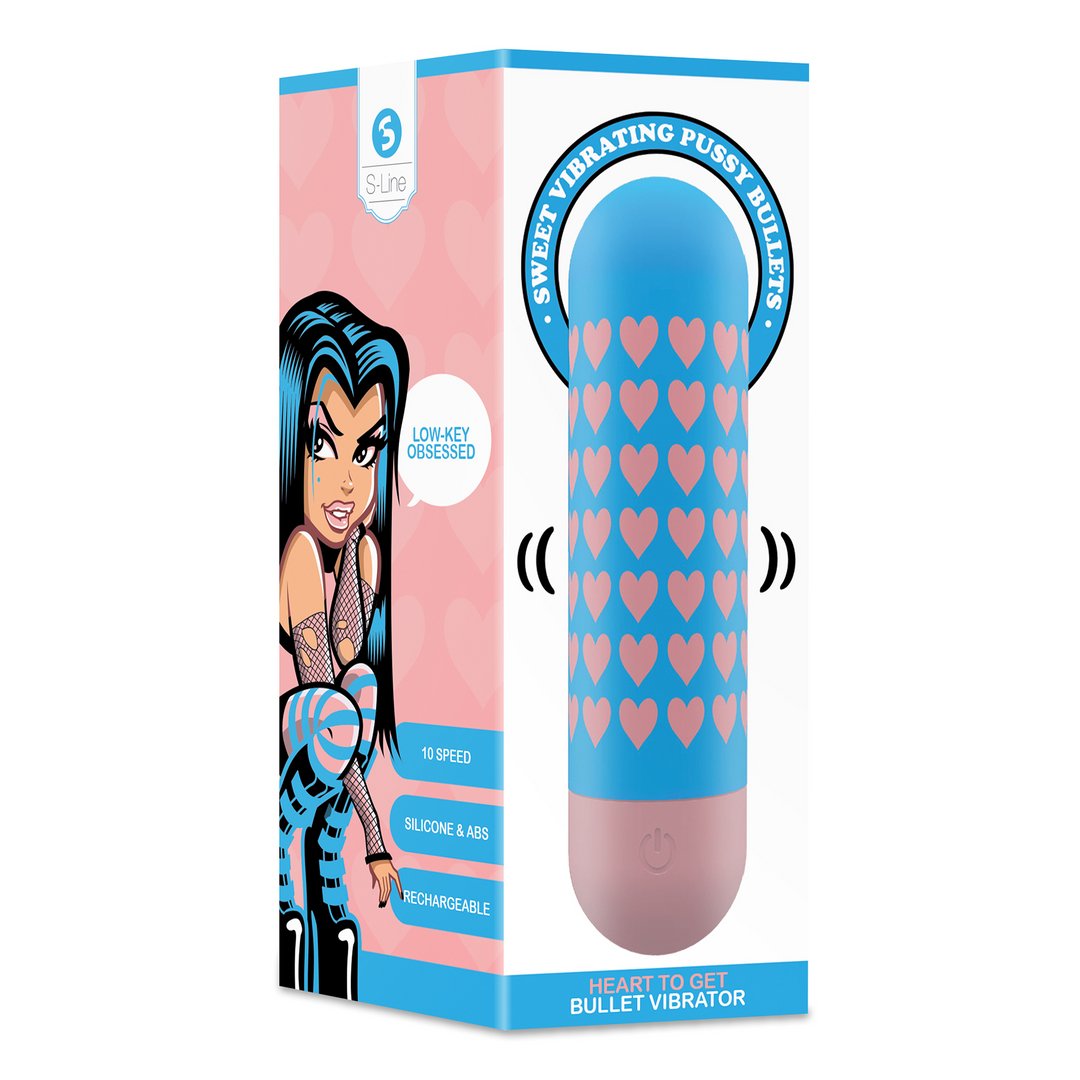 'Heart to Get Bullet Vibrator - 10 Snelheidsmodi, Oplaadbaar - Zwart' - EroticToyzKogel - en MinivibratorsS - Line by Shots