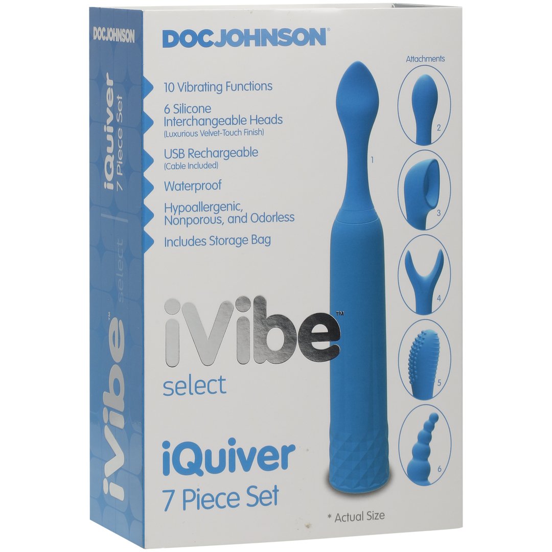 iVibe Select iQuiver 7 - delige Vibrator Set - Periwinkle & Red Velvet - EroticToyzMassagetoestellen WandsDoc Johnson