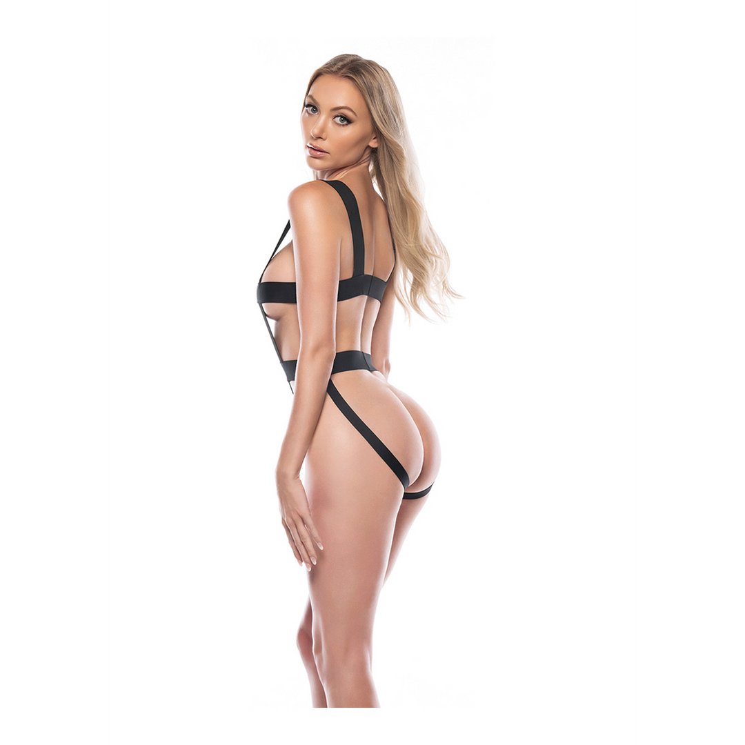 Just a Crush - Teddy Open Back - OS - Black - EroticToyzProducten,Lingerie,Lingerie voor Haar,Bodysuits Teddies,,VrouwelijkAllure