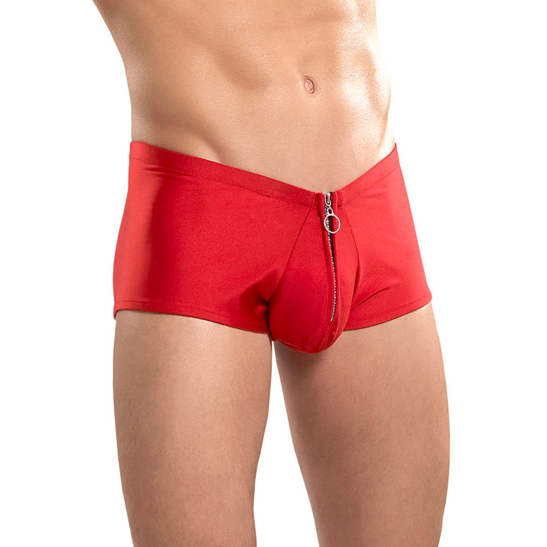 Korte Broek met Rits - Medium - Rood - EroticToyzProducten,Lingerie,Lingerie voor Hem,Boxershorts,,MannelijkMale Power