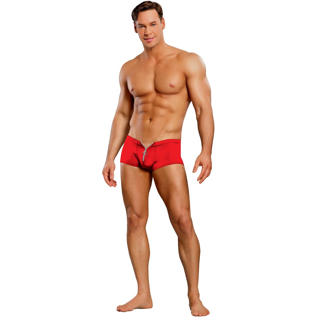 Korte Broek met Rits - Medium - Rood - EroticToyzProducten,Lingerie,Lingerie voor Hem,Boxershorts,,MannelijkMale Power