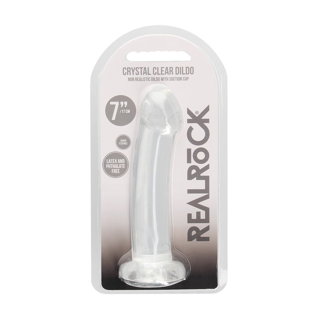 Kristalheldere Dildo - 17 cm Geschikt voor Anaal en Vaginaal Gebruik - EroticToyzProducten,Toys,Dildos,Realistische Dildo's,,GeslachtsneutraalRealRock by Shots